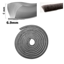 Zugausschluss Dichtrolle 5 m (16'4,8") - Bürstenpfahl, selbstklebend 6,9 mm x 6,0 mm