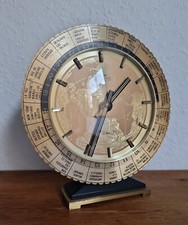 Alte Weltzeituhr Atlanta Kienzle Tischuhr Messing 