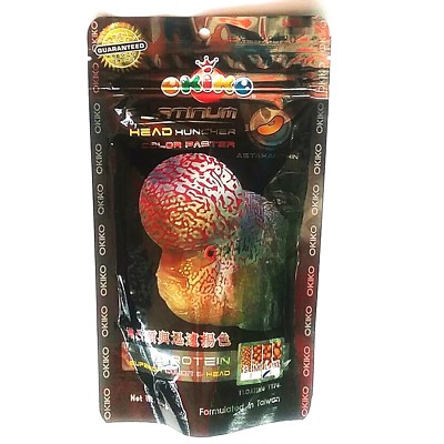 Okiko Cichlid Flowerhorn Fish Food High Quality Platinum Head Fast L Pellet 100g