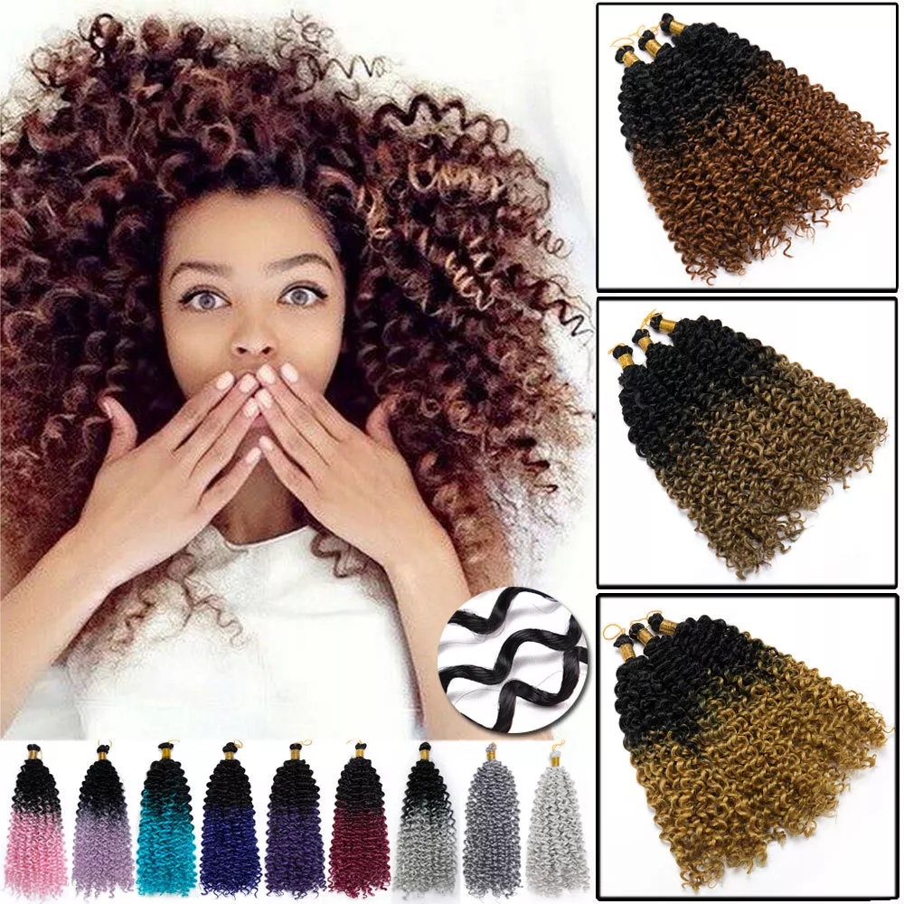 Afro Crochet Braids Deep Kinky Wavy Curly Hair Extensions as Human