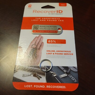 Keysmart Recover ID Mini Anonymous Lost & Found Tag - Stainless Steel