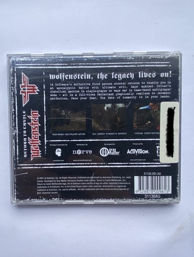 Return To Castle Wolfenstein PC Game (CD, 2001) Activision - Picture 2 of 4