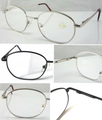 Hochwertige silberne Lesebrille Federscharniere +75+125+150+200+225+250+275 L56