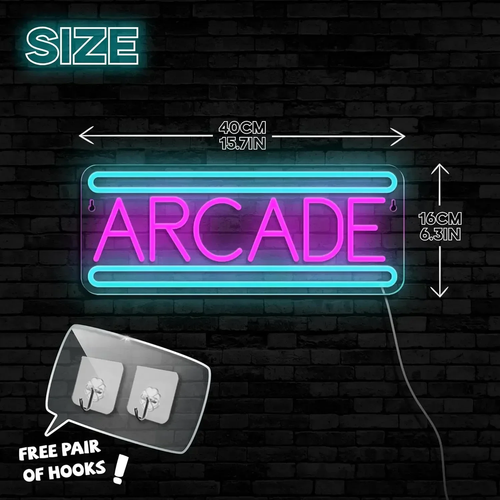 Letreros de neón arcade para decoración de paredes luces de neón arcade regulables para decoración de salas de juegos - Imagen 4 de 8