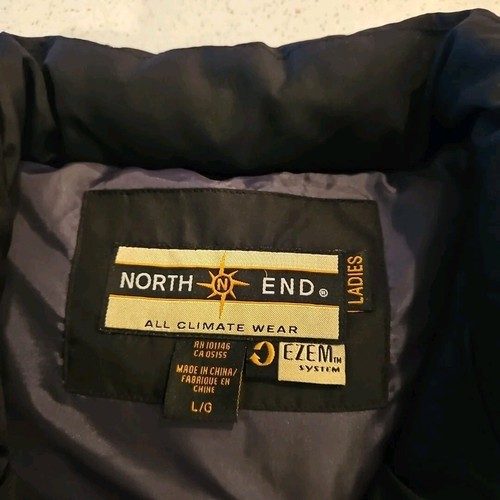 North End Goose Down Puffer Vest Womens L Black EZEM System Quilted All Climate - Picture 9 of 9