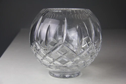 Vintage Diamond Cut Rose Bowl Crystal Vase 6 1/2" Tall Possible by Waterford