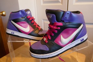 purple and black nike high tops