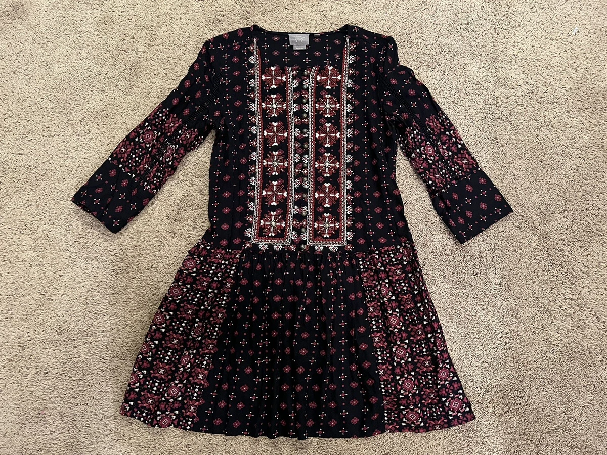 Anthropologie Vanessa Virginie Kaleidoscope Embroidered Beaded Dress Sz S Lk nw