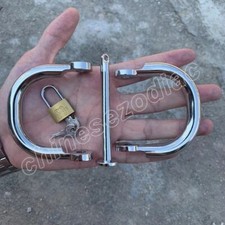 Bondage Stainless Steel Handcuffs Wrist Ankle Cuffs Slave Lockable Shackles Toys