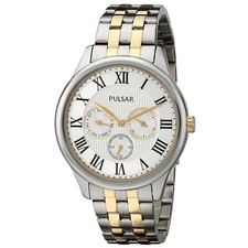 Pulsar Men's PP6171 Traditional Silver Dial Two Tone Steel Bracelet Watch