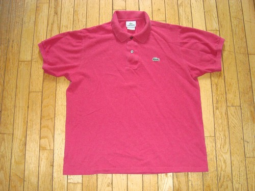 LACOSTE MEN'S DARK PINK PIQUE POLO SHIRT SIZE 5 MADE IN PERU GREAT!
