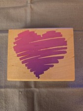 Posh Impressions Wood Mounted Rubber Stamp Heart Design