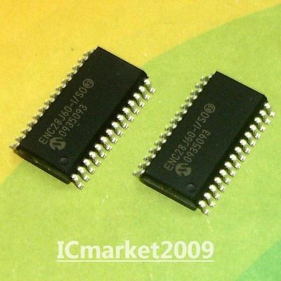 10 PCS ENC28J60-I/SO SOP-28 Stand-Alone Ethernet Controller with SPI Interface