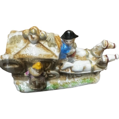 Lady & Horses Carriage Driver English Ceramic Figurine Stamped/Marked 6” X 4” - Picture 13 of 14