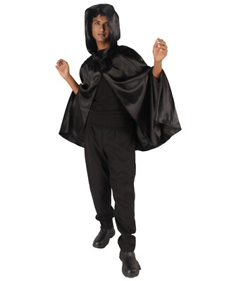 Adult Men's Reversible Hooded Short Cape Costume | Multiple Color Options