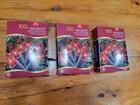 100 Red Mini Christmas Lights Green Wire 24' ~ NEW IN BOX