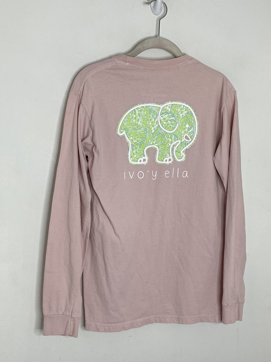 ivory ella 長袖Tシャツ Mサイズ 象デザイン Ivory Ella Long Sleeve T Shirt Pink Comfort Elephant Graphic