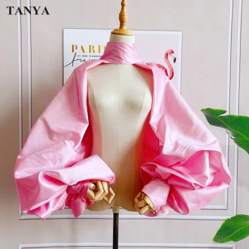 Chaqueta Naranja Dorado Mangas Hinchadas Capa Mantón Corto Cuello Alto Moda Accesorios - Imagen 16 de 22