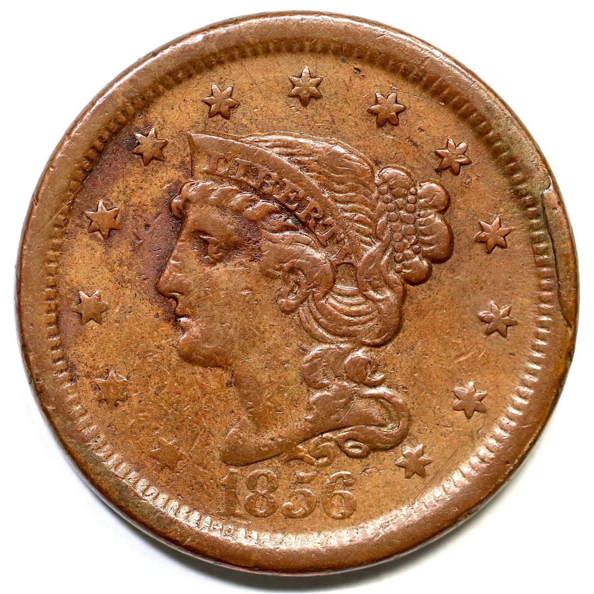 1856 N-13(d) Braided Hair Large Cent Coin 1c | eBay