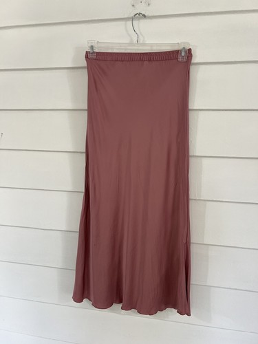 ZARA Women's Satin Long Skirt Rose Pink Size XS WAIST 24" Y336 *READ NOTE* - Picture 9 of 9