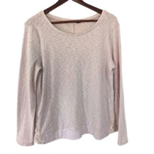 Doe & Rae Beige Long Sleeve Shirt With Lace Sides Size Small