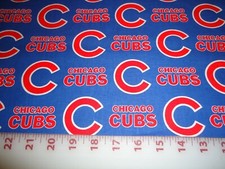 1/4 Yard MLB Baseball Chicago Cubs Cotton Fabric 9" x 56"