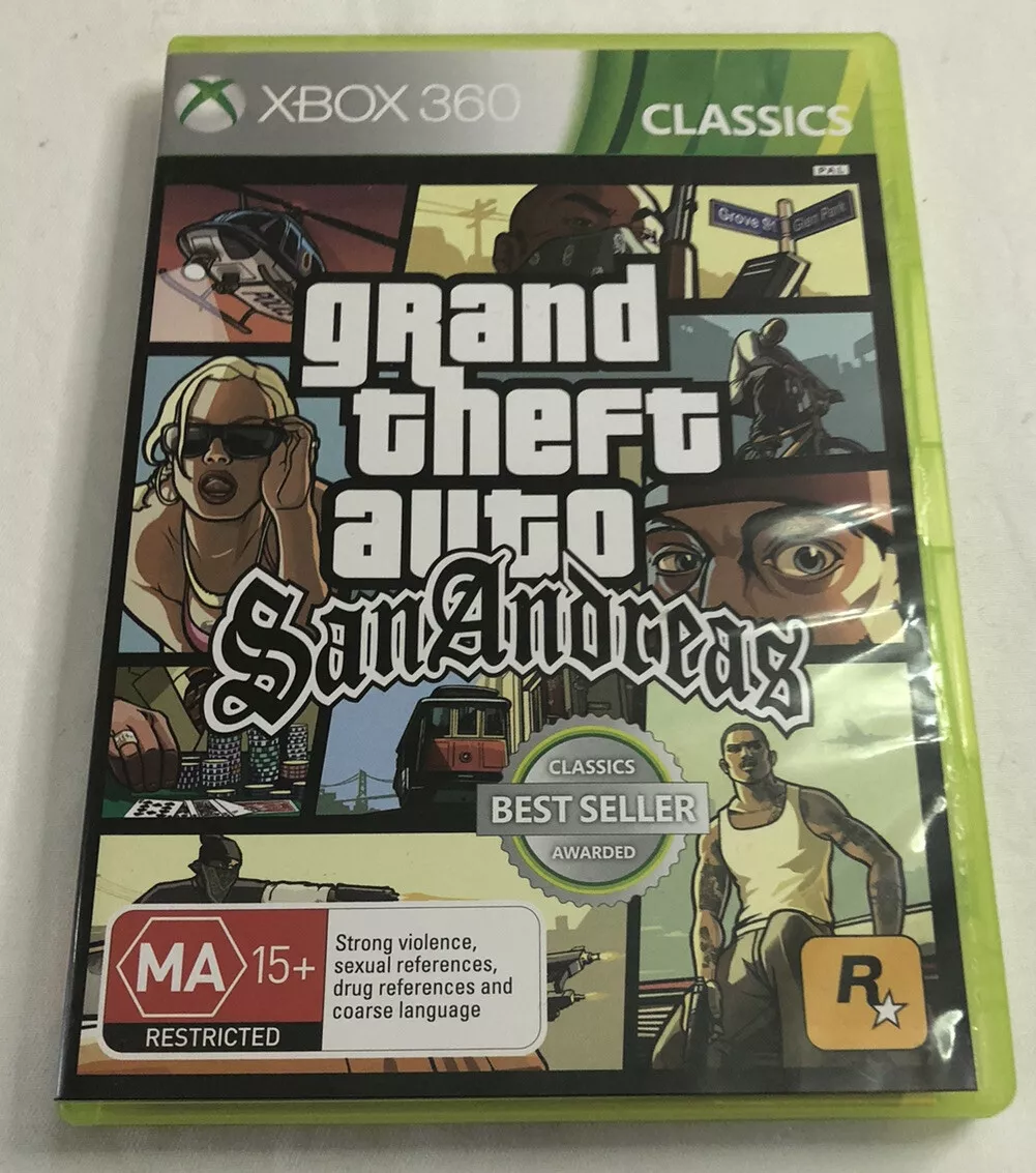 GTA Grand Theft Auto San Andreas Microsoft Xbox 360 Game Map Included