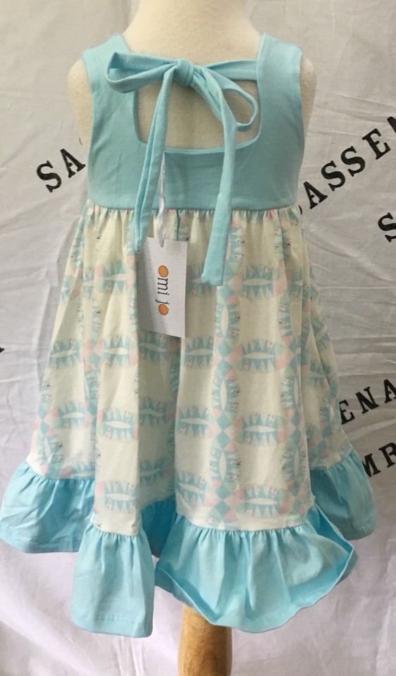 Girls Omi Jo Well Dressed Wolf Blue Quilt AH Aunt Heart Tunic Size 5