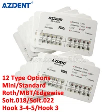 AZDENT Dental Orthodontic Ultrathin Mini/Standard Metal Bracket Braces Hook 345