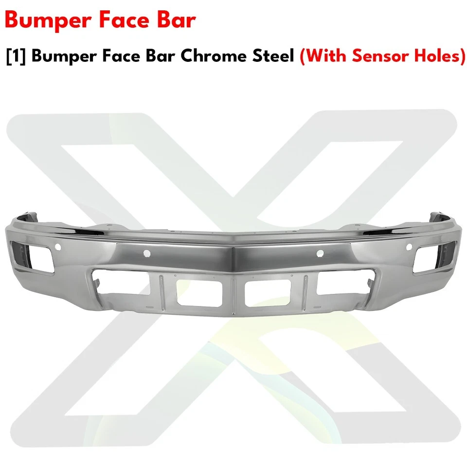 Front Bumper Chrome Steel & Fog Light Kit For 2014-2015 Chevrolet Silverado 1500 Foto 4 de 4