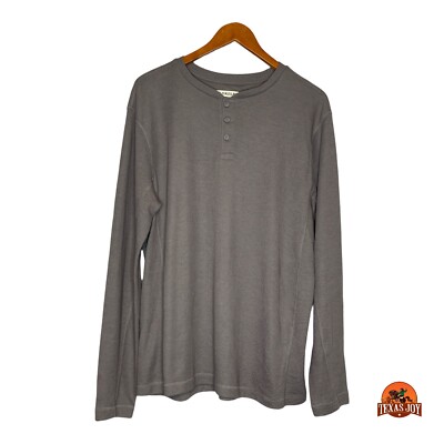 Magellan Outdoors Men's Size L Gray Thermal Henley Waffle Knit Moisture  Wicking