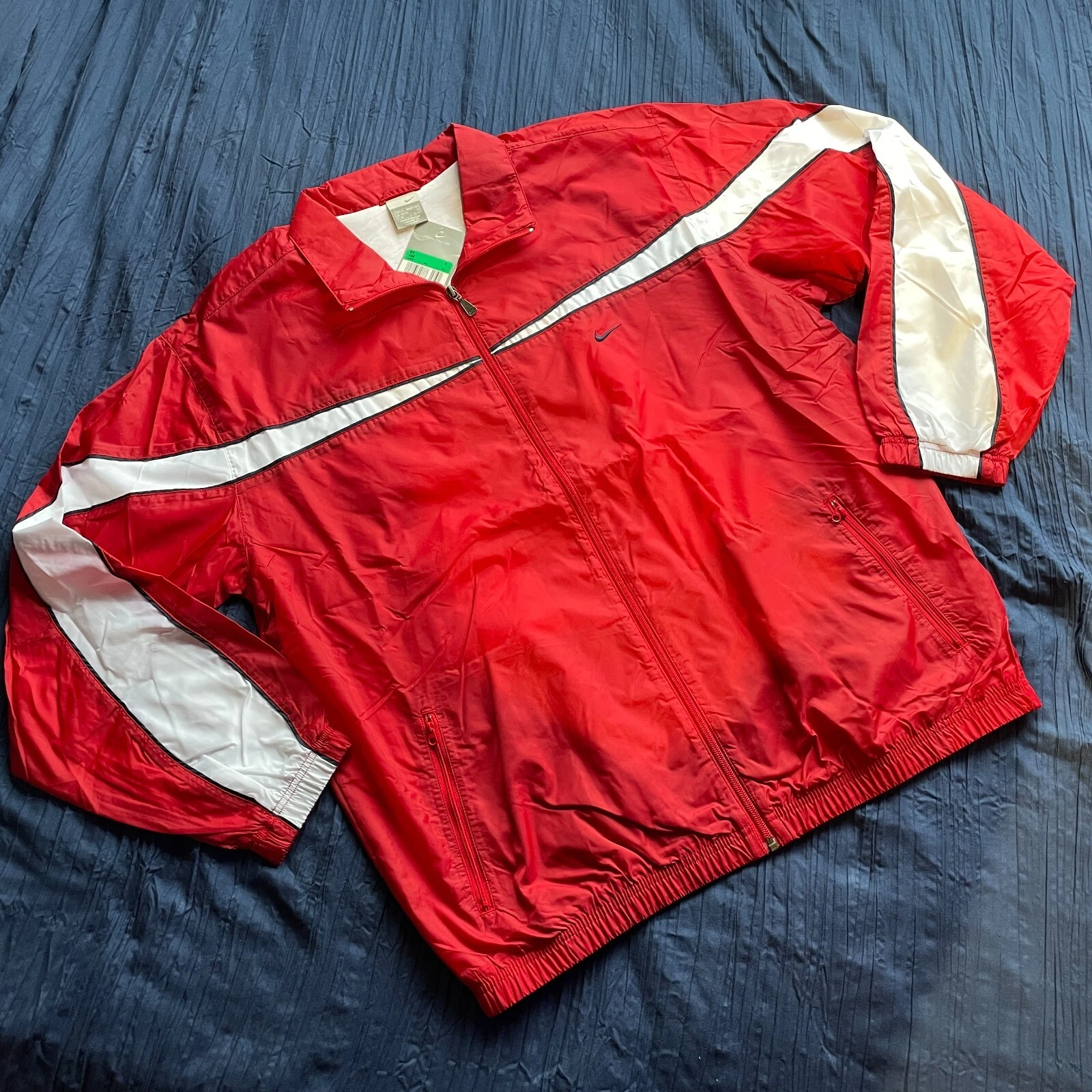 Nike Jacket 2002 BNWT Deadstock Vintage Mens XL Red Full Zip Windbreaker