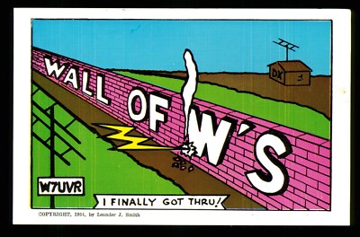 1 x QSL Karte Radio USA W7UVR Leander J Smith Kennewick Washington 1966   U1001