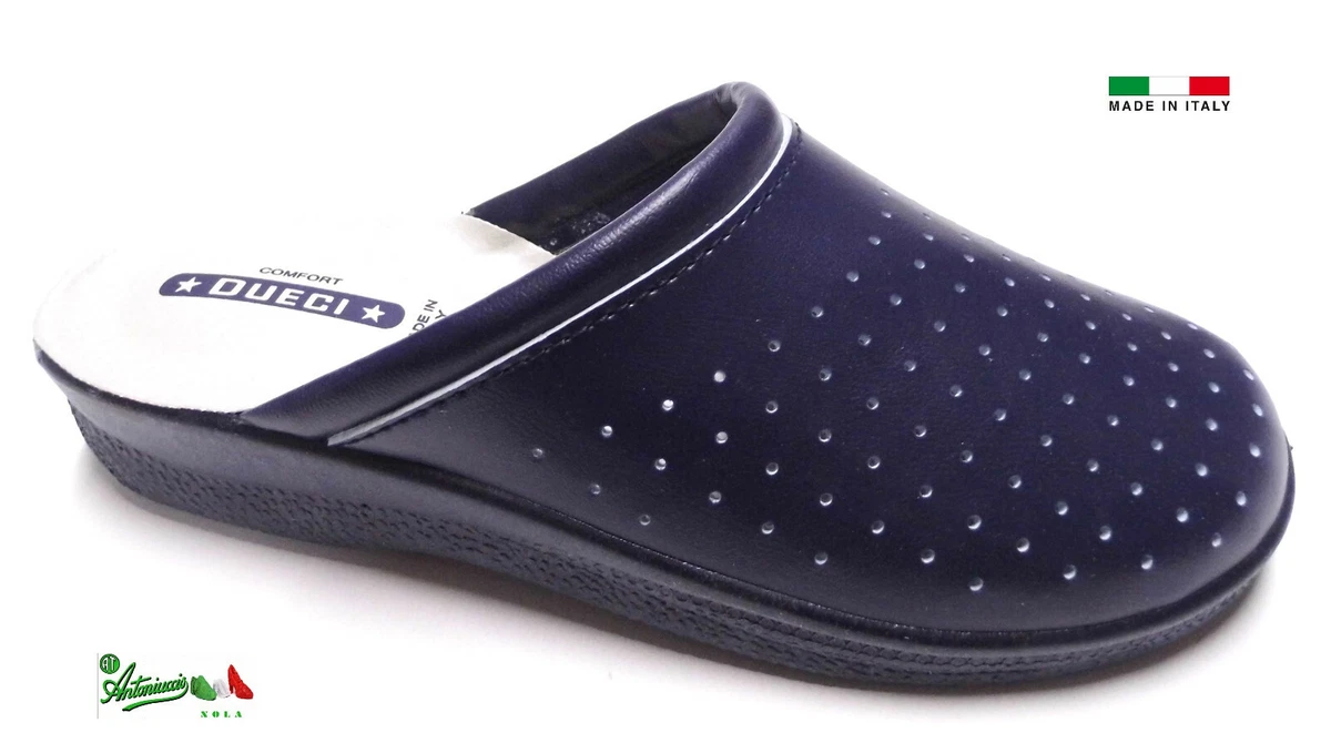 Ciabatte pantofole donna sanitarie infermiere cucina gomma italiane blu bianche