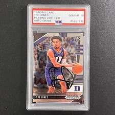 2020 Panini Green Prizm Draft Picks #37 Tre Jones Signed Card AUTO 10 PSA/DNA Sl
