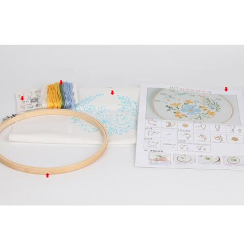 DIY Needlework Kits with Embroidery Hoop Cross Stitch Craft - Floral Pattern - Picture 2 of 3