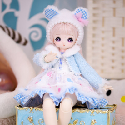 Lovely Girl 1/4 BJD SD Doll Ball Joint Full Set Cartoon Eyes Face Makeup Gift