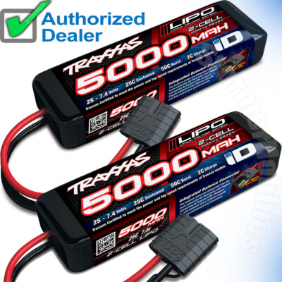 2 Packs of Traxxas 2842x 2-Cell 2S 7.4v 5000mAh 25C LiPo Batterys