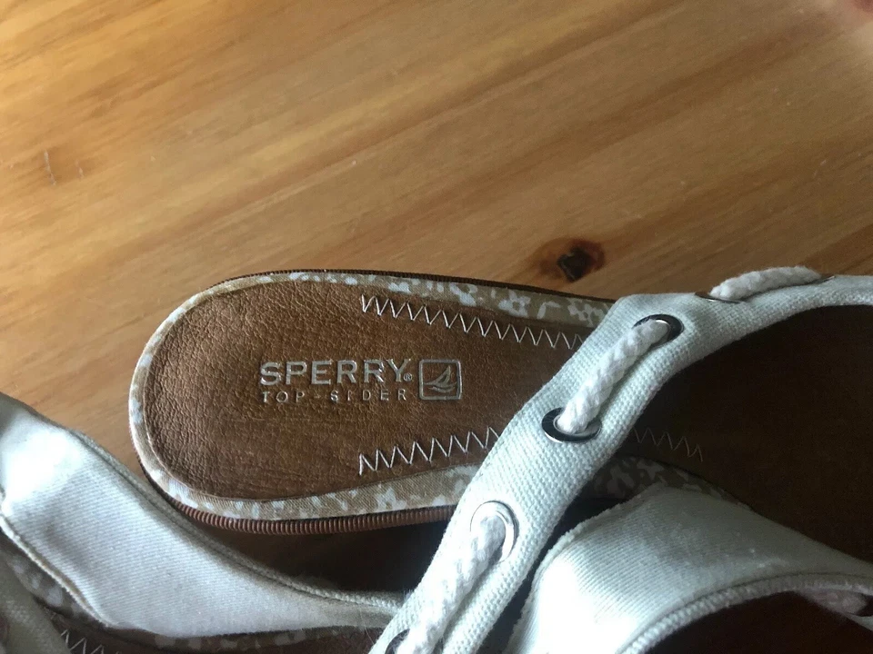 Sperry Top sider Cork Wedge Heels Sandals Shoes Cream Womens Size 9 M - Image 3 of 4