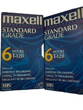 2 LOT OF 2 MAXWELL STANDARD GRADE T-120 6 HOUR VHS TAPES SEALED