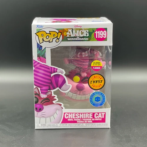 Funko POP! Disney Cheshire Cat #1199 PIAB Exclusive FLOCKED Glows Dark Chase GID