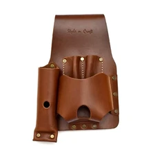 Style n Craft 98015 - Tape & Knife Holder in Heavy Dark Tan Top Grain Leather