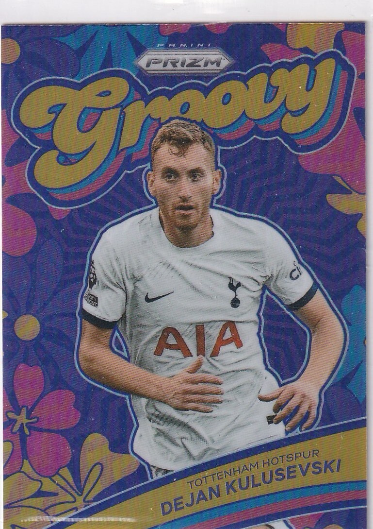 Panini Prizm 2023-24 Premier League No. 13 Dejan Kulusevski Groovy Case Hit SSP