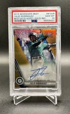 PSA 10 JULIO RODRIGUEZ AUTO 2019 Bowman's Best GOLD REFRACTOR /50 RC GEM MINT 10