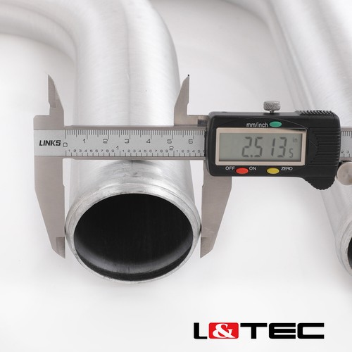 L&TEC 2.5" Turbo Intercooler Kit Aluminio Cepillado Manguera Abrazadera Universal - Imagen 4 de 4