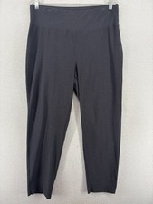 EILEEN FISHER Pants L Washable Stretch Crepe Tapered Leg Pull On Gray USA