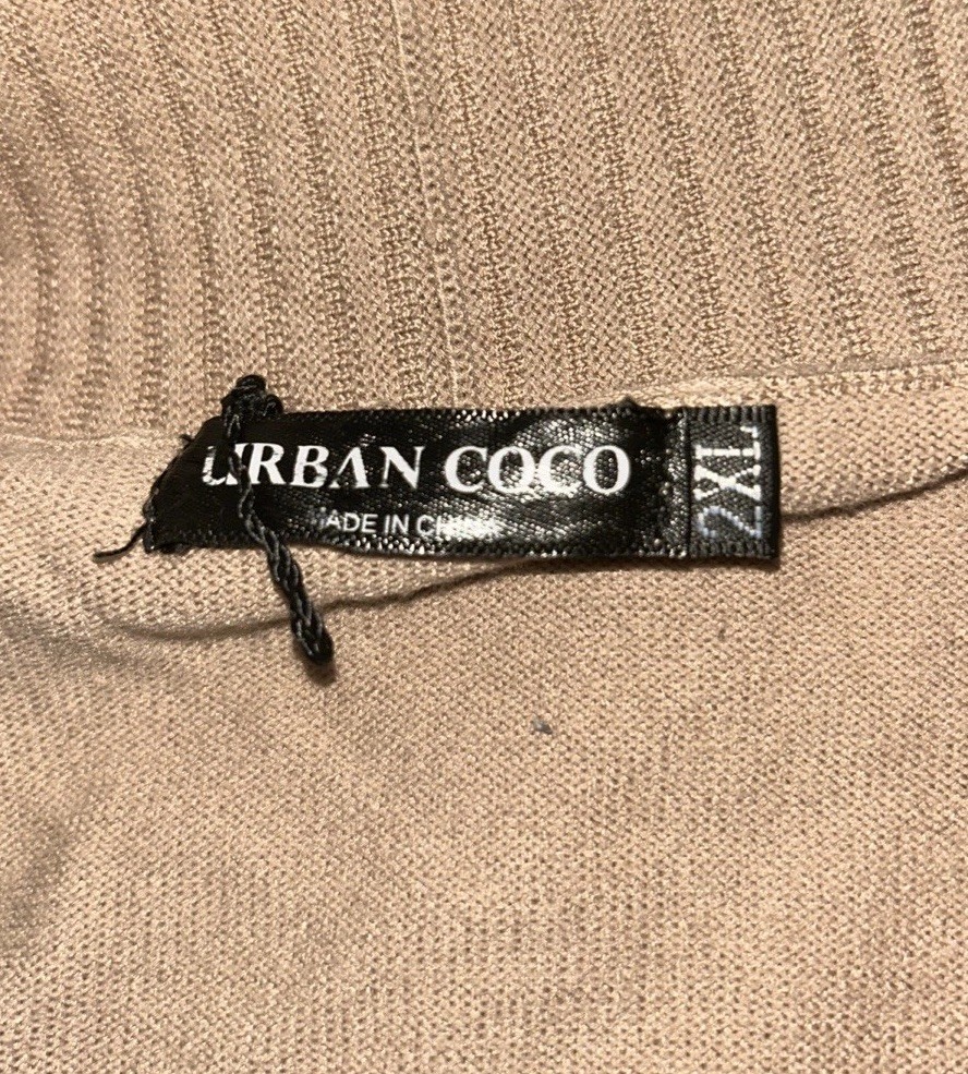 Urban Coco 2XL Brown Long Sleeve Open Cardigan image 2