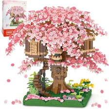 Cherry Blossom Bonsai Tree Building Set 2000PCS Sakura House Model Kit Gift