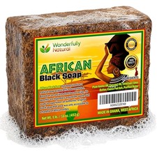 Handcrafted Organic African Black Soap Acne Dark Spot Treatment, 16 Ounces
