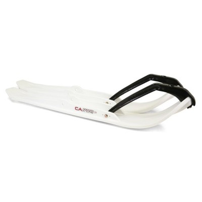 Pair of White C&A Pro [XPT] 6-1/4'' Snowmobile Skis W/Black C&A Loops